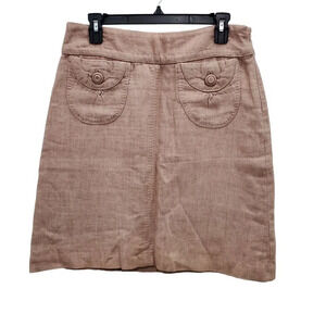 Anthropologie | Elevenses Rose Soft 100% Linen A-line Cottagecore Skirt Size 6